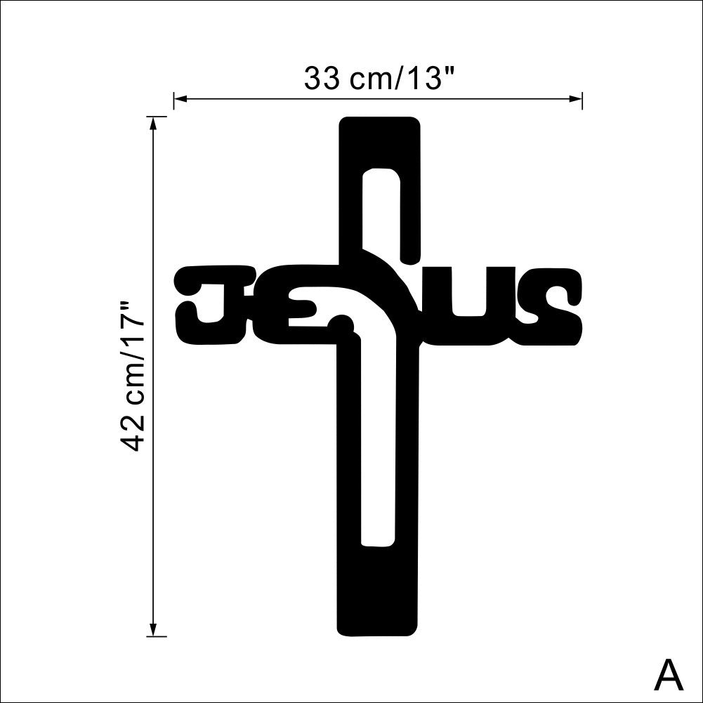 New Brand  TRQ03 Religion Vinyl Wall Decal Christian Jesus Cross Religious Wall Sticker Home Decoration