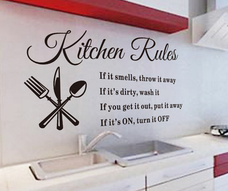New Hot DIY Removable Kitchen Words Wall Stickers Decal Home Decor Vinyl Art Mural
