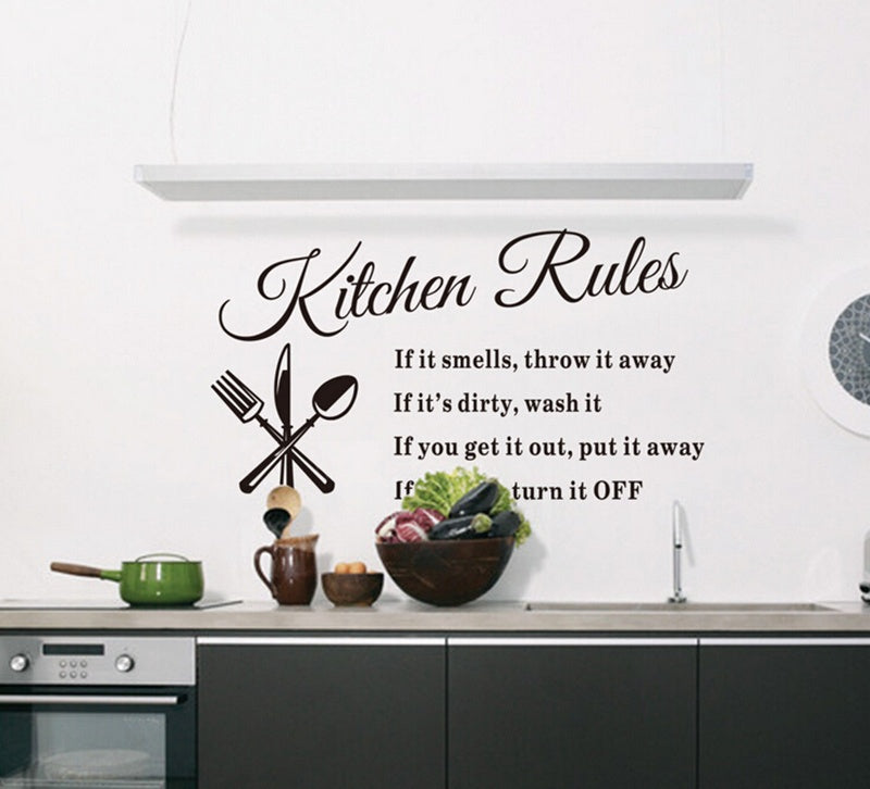 New Hot DIY Removable Kitchen Words Wall Stickers Decal Home Decor Vinyl Art Mural
