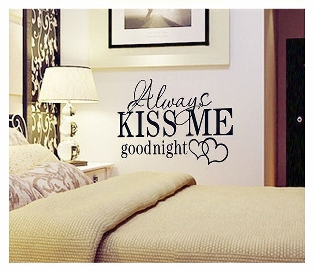 High-quality  Always kiss me goodnight Wall Sticker Decal Decor Bedroom Art