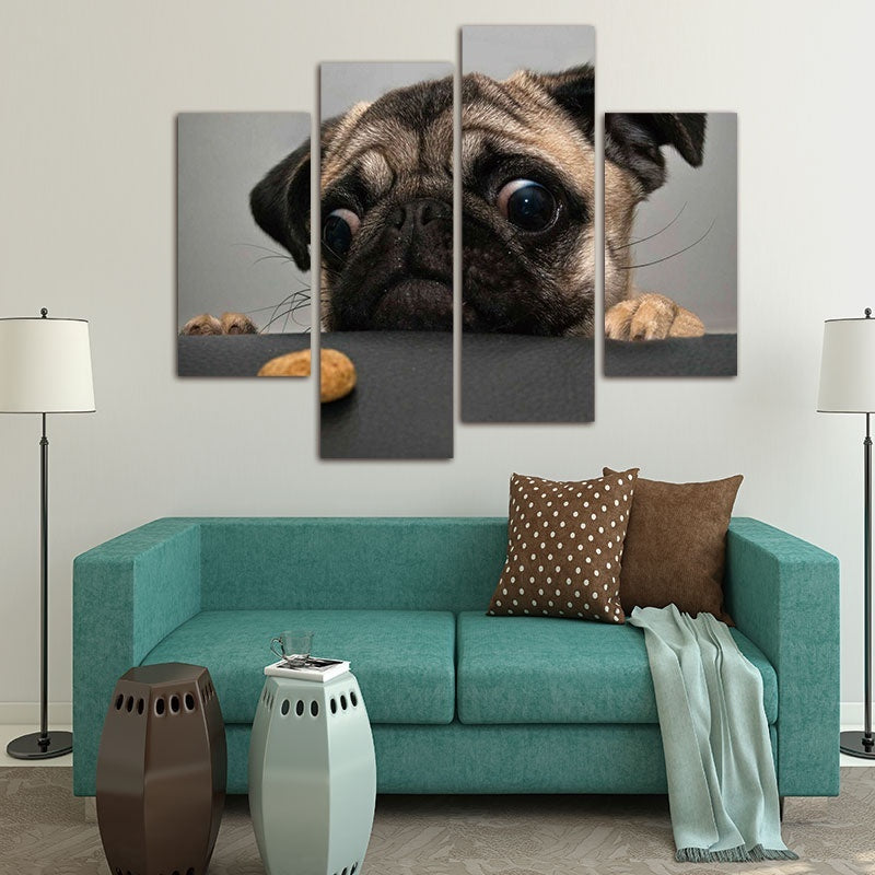 2018 NEW picture animal Wall Art Painting canvas painting poster Crazy Pug Prints On Canvas The Picture Animal Pictures