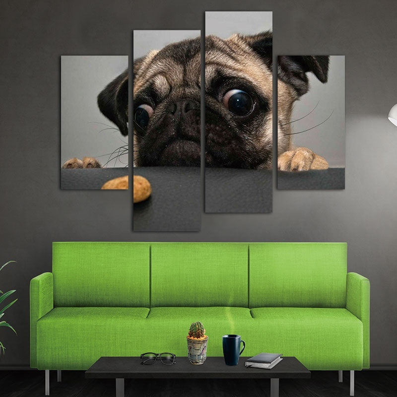 2018 NEW picture animal Wall Art Painting canvas painting poster Crazy Pug Prints On Canvas The Picture Animal Pictures