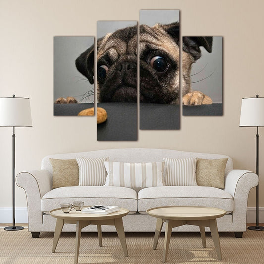 2018 NEW picture animal Wall Art Painting canvas painting poster Crazy Pug Prints On Canvas The Picture Animal Pictures