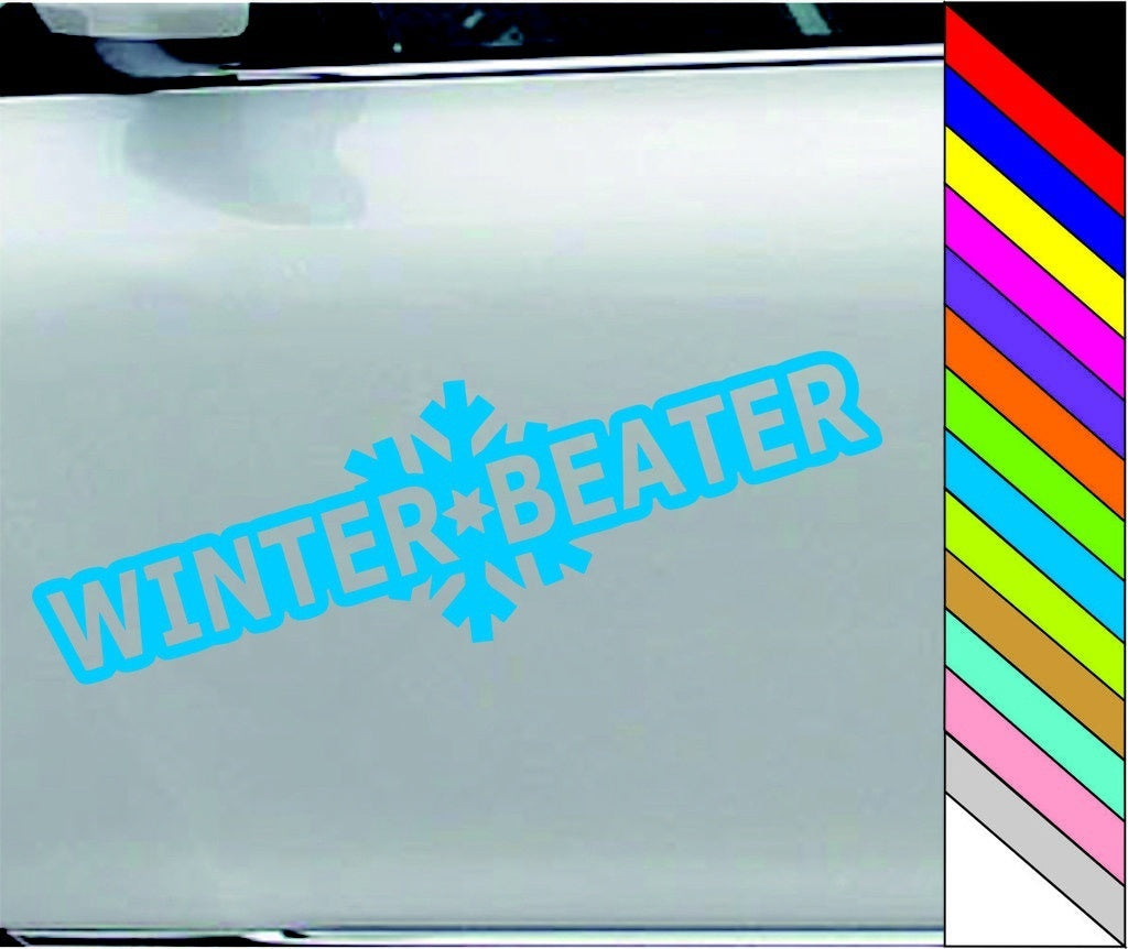 New Hot Winter Beater Sticker Funny JDM Drift Winterbeater Snow Lowered Car Window Decal Car Decor