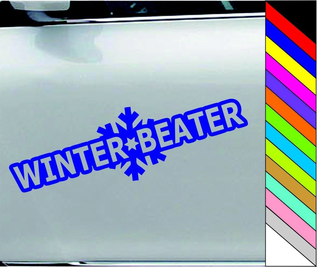 New Hot Winter Beater Sticker Funny JDM Drift Winterbeater Snow Lowered Car Window Decal Car Decor