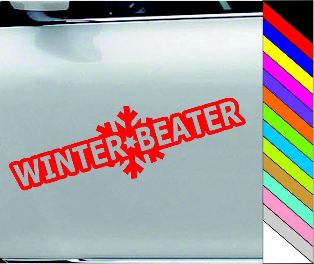 New Hot Winter Beater Sticker Funny JDM Drift Winterbeater Snow Lowered Car Window Decal Car Decor
