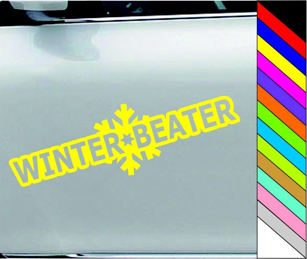 New Hot Winter Beater Sticker Funny JDM Drift Winterbeater Snow Lowered Car Window Decal Car Decor