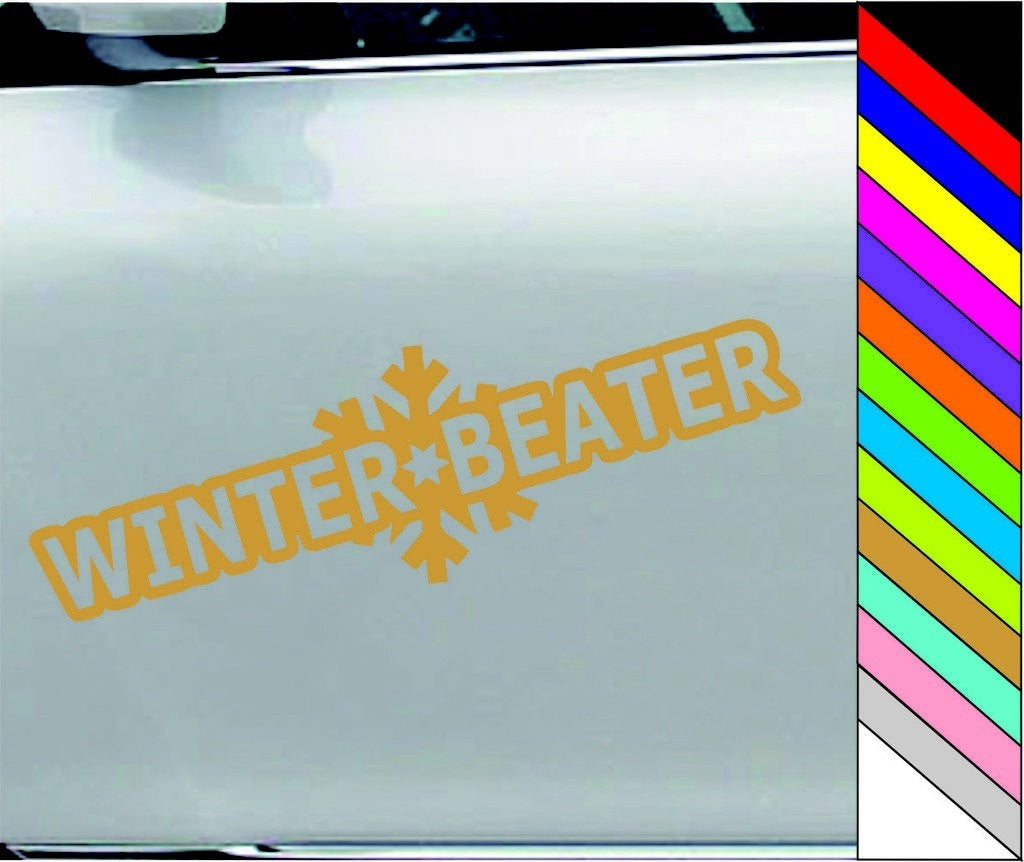 New Hot Winter Beater Sticker Funny JDM Drift Winterbeater Snow Lowered Car Window Decal Car Decor