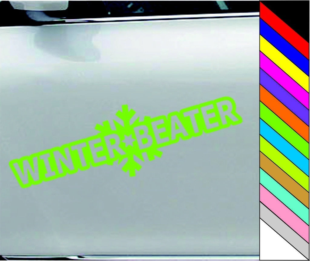 New Hot Winter Beater Sticker Funny JDM Drift Winterbeater Snow Lowered Car Window Decal Car Decor