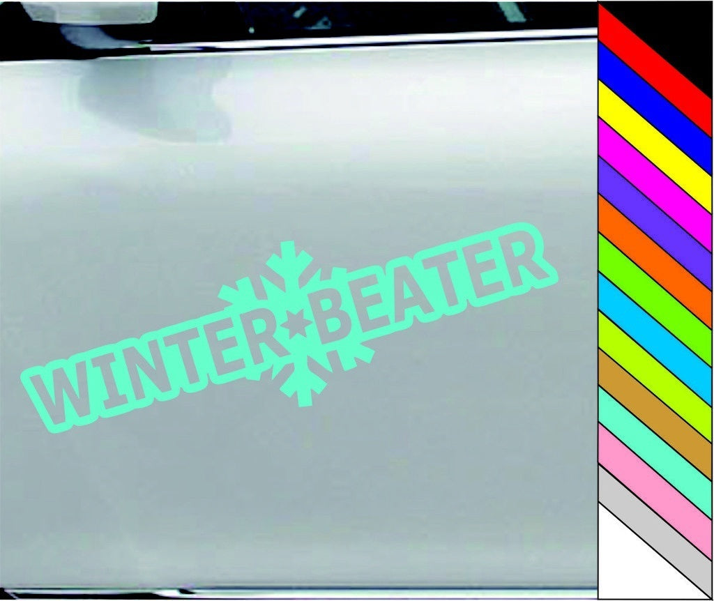 New Hot Winter Beater Sticker Funny JDM Drift Winterbeater Snow Lowered Car Window Decal Car Decor