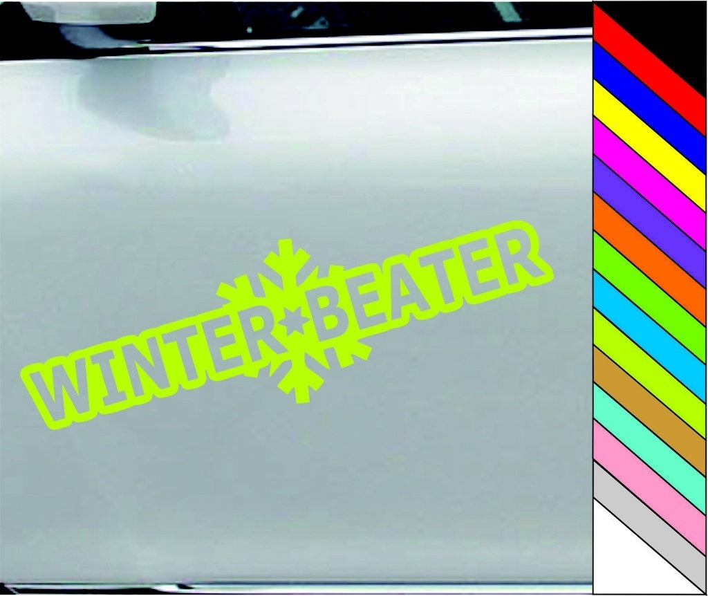 New Hot Winter Beater Sticker Funny JDM Drift Winterbeater Snow Lowered Car Window Decal Car Decor