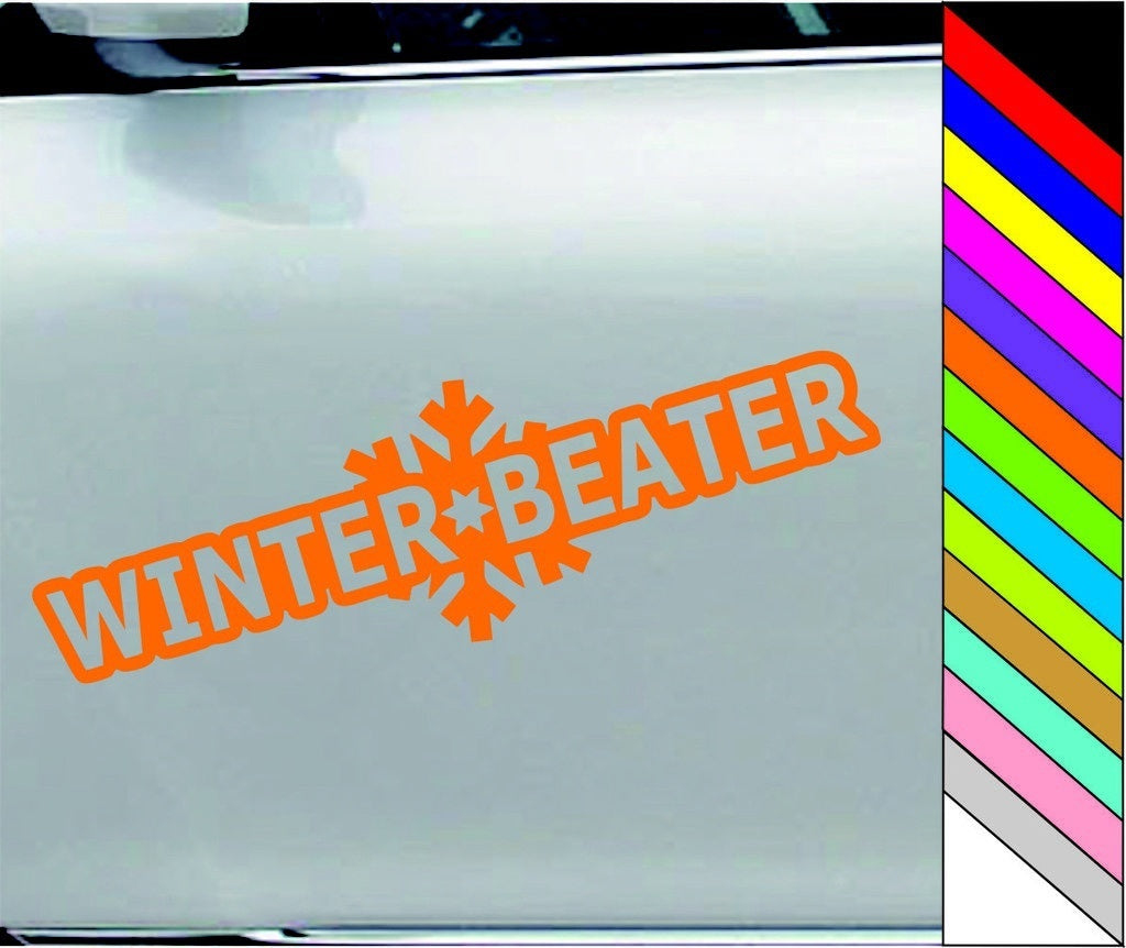 New Hot Winter Beater Sticker Funny JDM Drift Winterbeater Snow Lowered Car Window Decal Car Decor