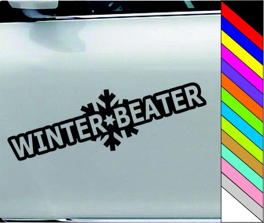 New Hot Winter Beater Sticker Funny JDM Drift Winterbeater Snow Lowered Car Window Decal Car Decor