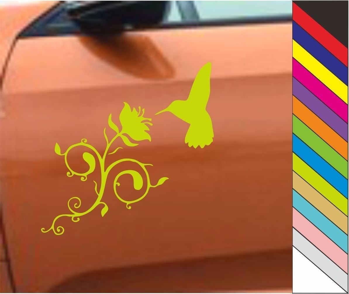 2018 NEW Beautiful Flower Hummingbird Funny Car Decal Removable Trcuk Laptop Sticker
