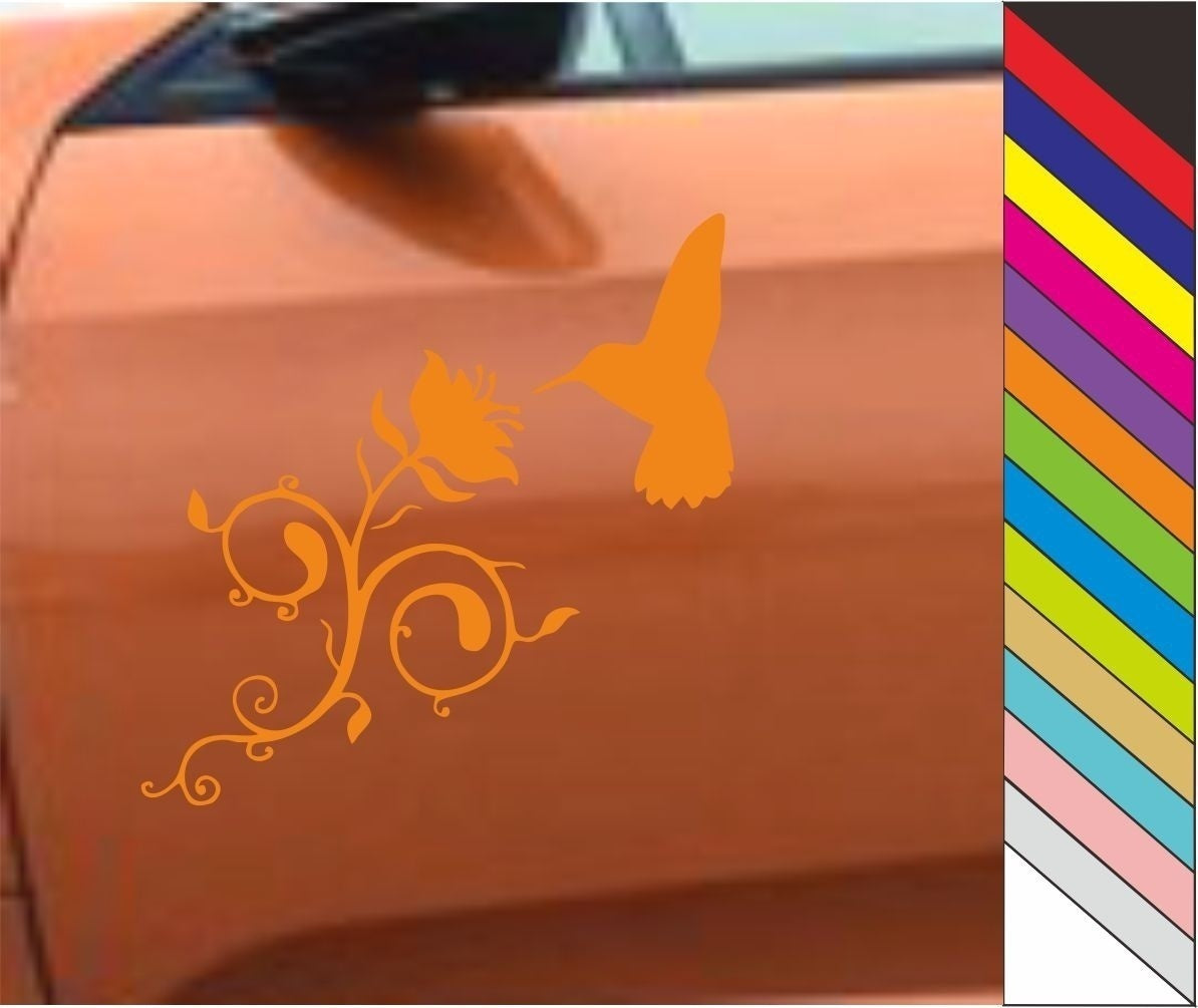 2018 NEW Beautiful Flower Hummingbird Funny Car Decal Removable Trcuk Laptop Sticker