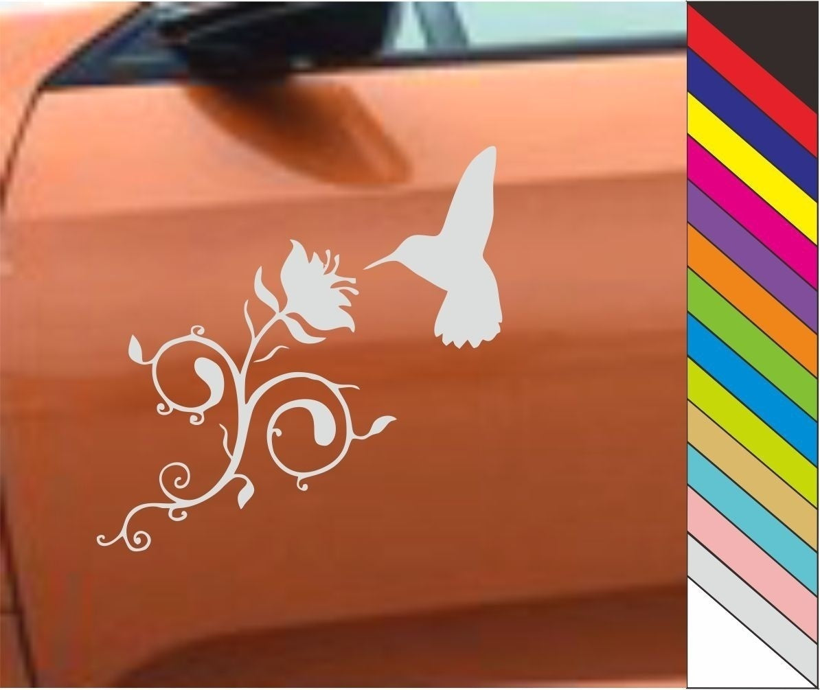 2018 NEW Beautiful Flower Hummingbird Funny Car Decal Removable Trcuk Laptop Sticker