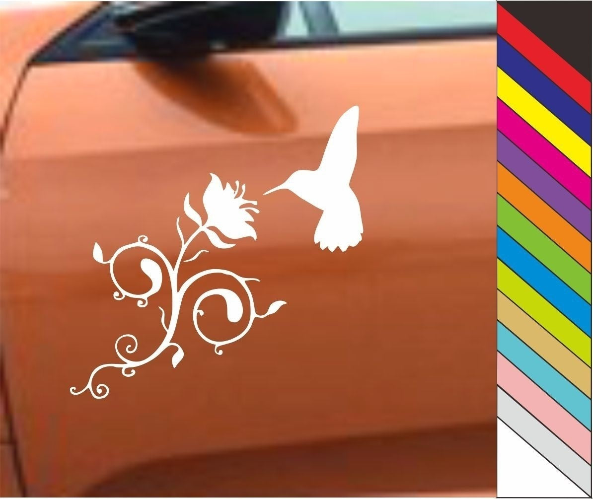 2018 NEW Beautiful Flower Hummingbird Funny Car Decal Removable Trcuk Laptop Sticker