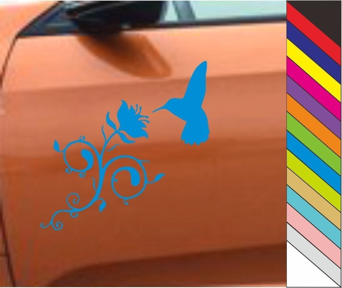 2018 NEW Beautiful Flower Hummingbird Funny Car Decal Removable Trcuk Laptop Sticker