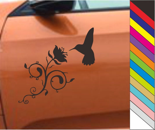 2018 NEW Beautiful Flower Hummingbird Funny Car Decal Removable Trcuk Laptop Sticker