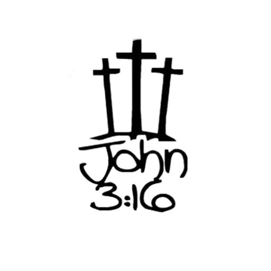 7.7CM*12.2CM 3 Crosses With John 3:16 Christian Jesus Car Stickers Car Styling And Accessories