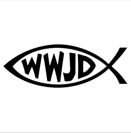 New Hot  What Would Jesus Do Fish Wwjd Car Sticker Decal Funny  Decorative Motorcycle Stickers