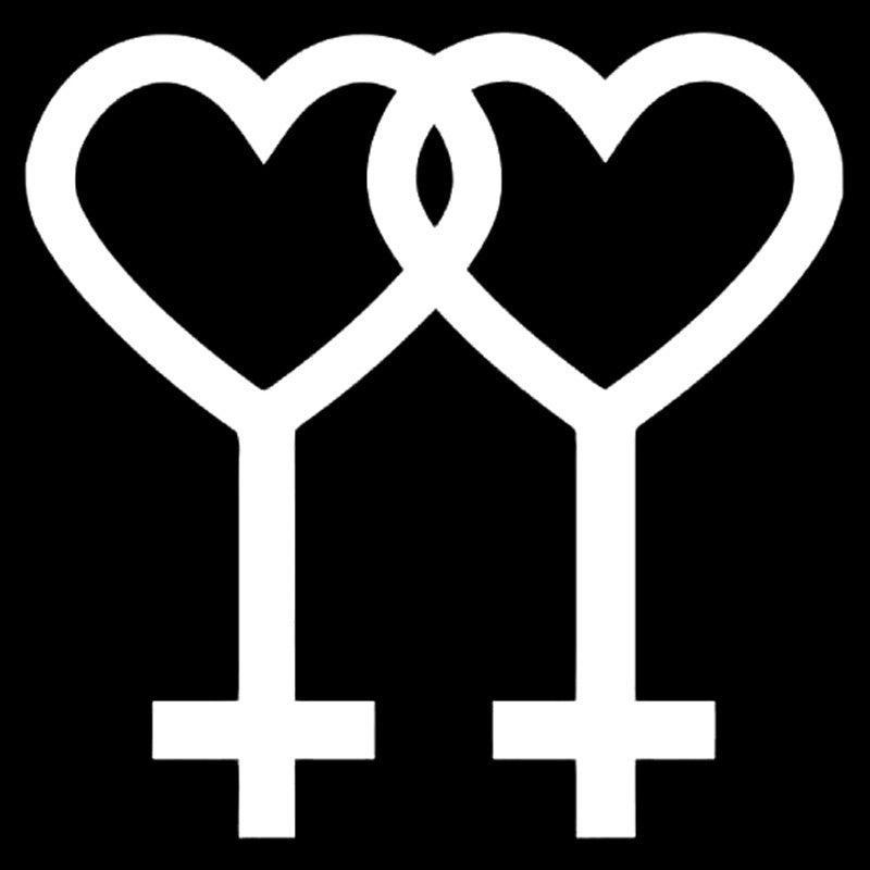 New Hot  15.7cm*15cm Lesbian Gay Pride Symbolic Stickers Decals Vinyl Car Accessories