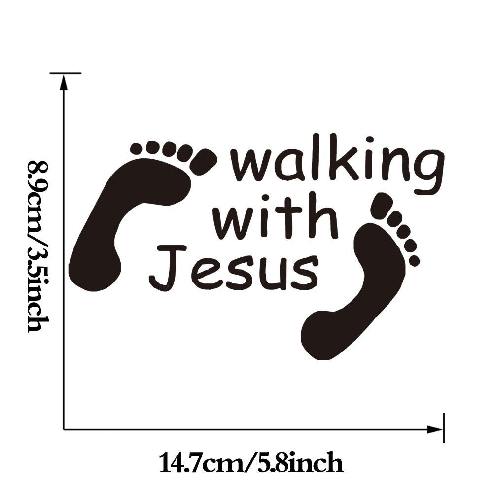 Walking With Jesus Laptop Vinyl Sticker Notebook Styling Decal Computer Decor
