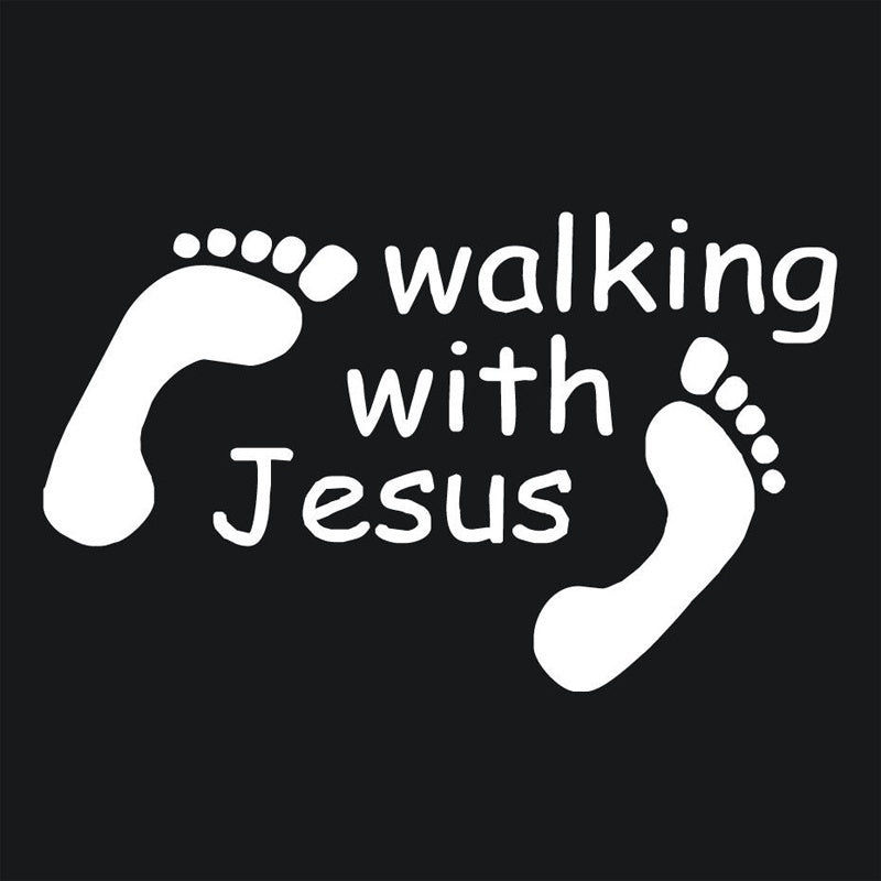 Walking With Jesus Laptop Vinyl Sticker Notebook Styling Decal Computer Decor