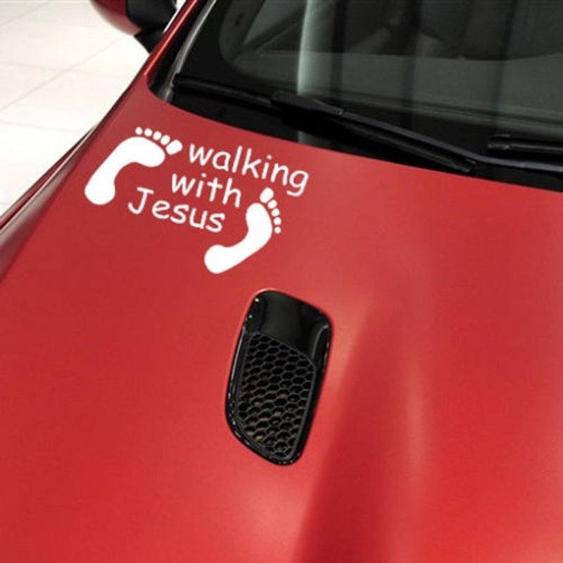 Walking With Jesus Laptop Vinyl Sticker Notebook Styling Decal Computer Decor