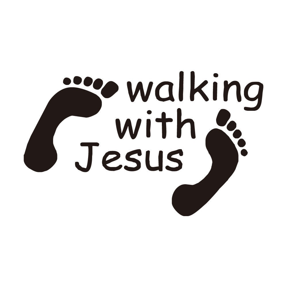 Walking With Jesus Laptop Vinyl Sticker Notebook Styling Decal Computer Decor