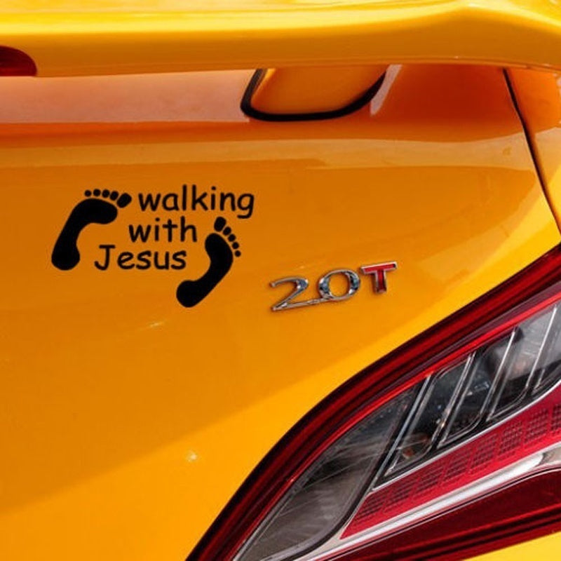Walking With Jesus Laptop Vinyl Sticker Notebook Styling Decal Computer Decor