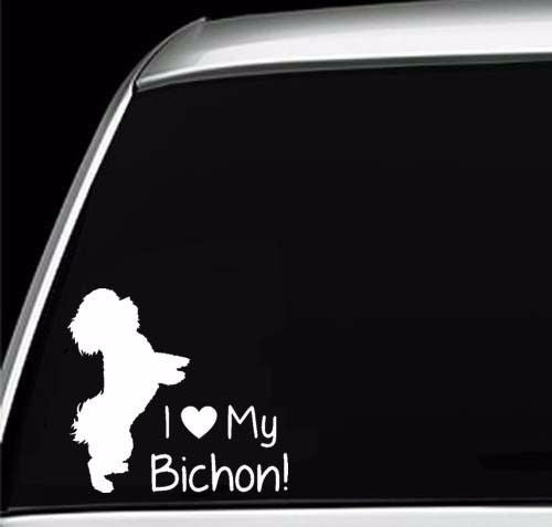 New Brand    Bichon Frise Dog Silhouette Paws Car Window Truck Laptop Vinyl Decal Sticker