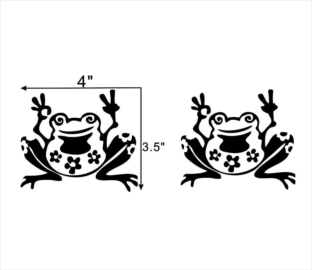 Fashion   Funny  Frog Peace Decal Sticker for Window Cute Car Truck Bumper Decor Waterproof Decal