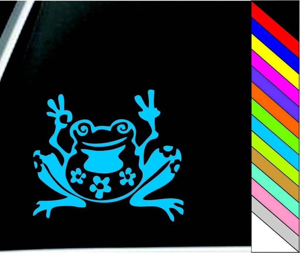 Fashion   Funny  Frog Peace Decal Sticker for Window Cute Car Truck Bumper Decor Waterproof Decal