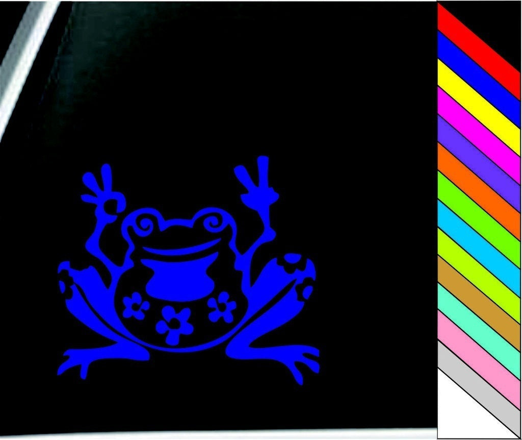 Fashion   Funny  Frog Peace Decal Sticker for Window Cute Car Truck Bumper Decor Waterproof Decal
