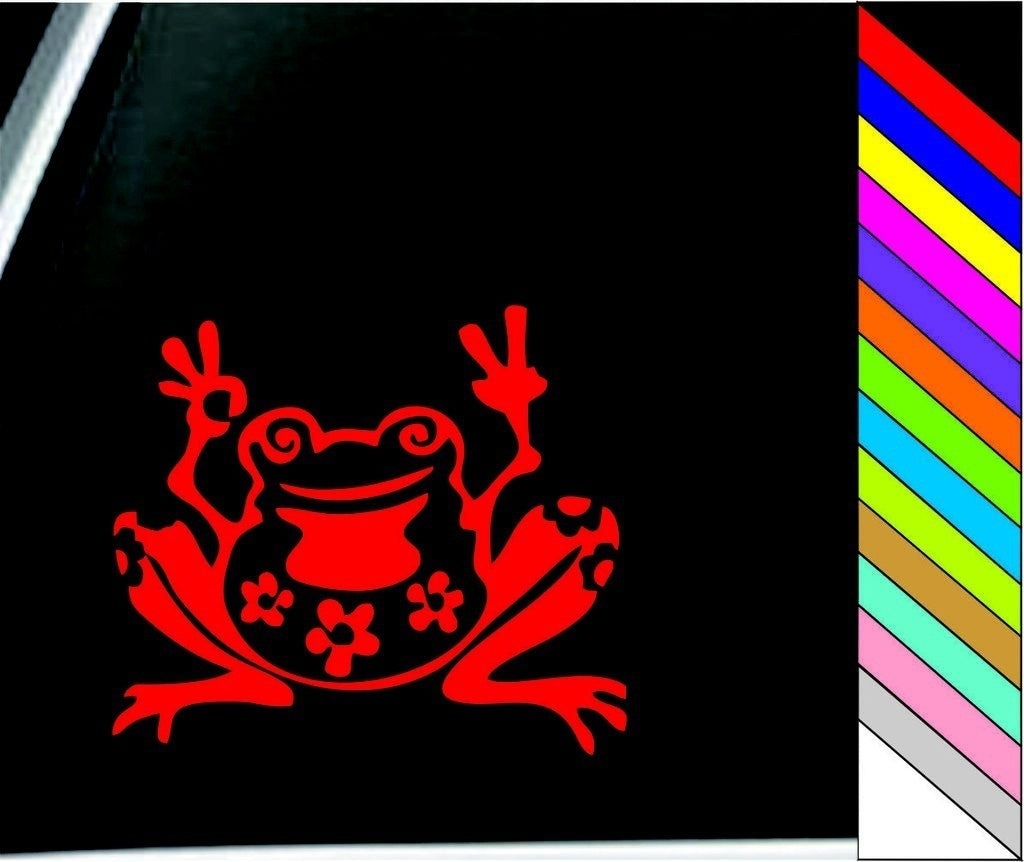 Fashion   Funny  Frog Peace Decal Sticker for Window Cute Car Truck Bumper Decor Waterproof Decal