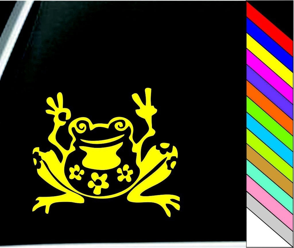 Fashion   Funny  Frog Peace Decal Sticker for Window Cute Car Truck Bumper Decor Waterproof Decal
