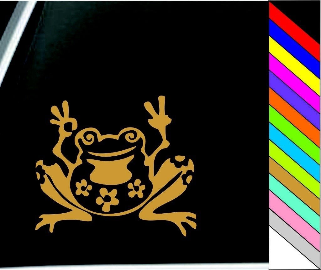 Fashion   Funny  Frog Peace Decal Sticker for Window Cute Car Truck Bumper Decor Waterproof Decal