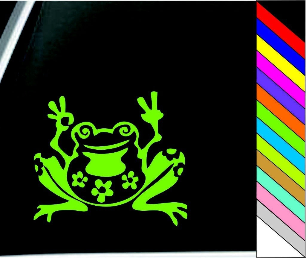 Fashion   Funny  Frog Peace Decal Sticker for Window Cute Car Truck Bumper Decor Waterproof Decal