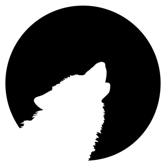 Fashion  12.7*12.7CM Wolf Howling To The Moon Funny Car Stickers Vinyl Waterproof Hunting Decal Black/Silver