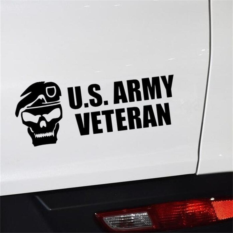 17.8*7.2cm US Army Veteran Car Truck Bumper Window JDM Car Styling Decoration  Car Stickers 6 Colors
