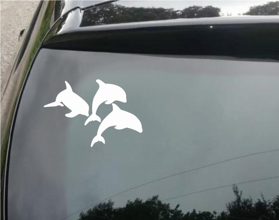 Dolphins Jump Out Of The Water Vinyl Car Sticker Creative Cartoon Animal Car Decal laptop