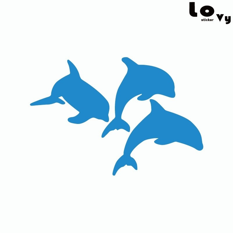 Dolphins Jump Out Of The Water Vinyl Car Sticker Creative Cartoon Animal Car Decal laptop
