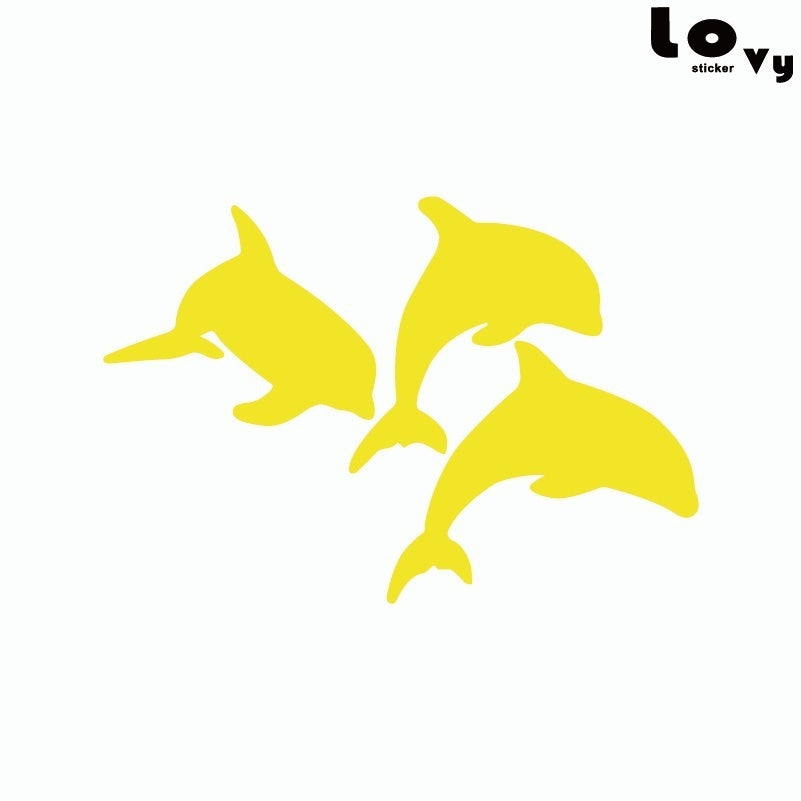 Dolphins Jump Out Of The Water Vinyl Car Sticker Creative Cartoon Animal Car Decal laptop