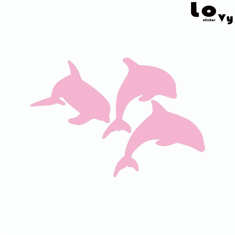 Dolphins Jump Out Of The Water Vinyl Car Sticker Creative Cartoon Animal Car Decal laptop