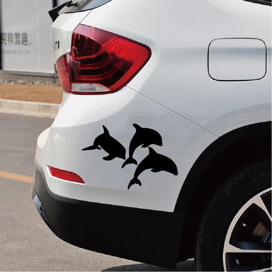 Dolphins Jump Out Of The Water Vinyl Car Sticker Creative Cartoon Animal Car Decal laptop