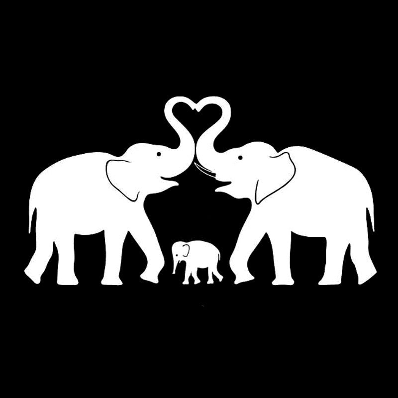 Fashion   17cm*9.2cm Elephant Family Love  Decor Car Sticker Vinyl Decal