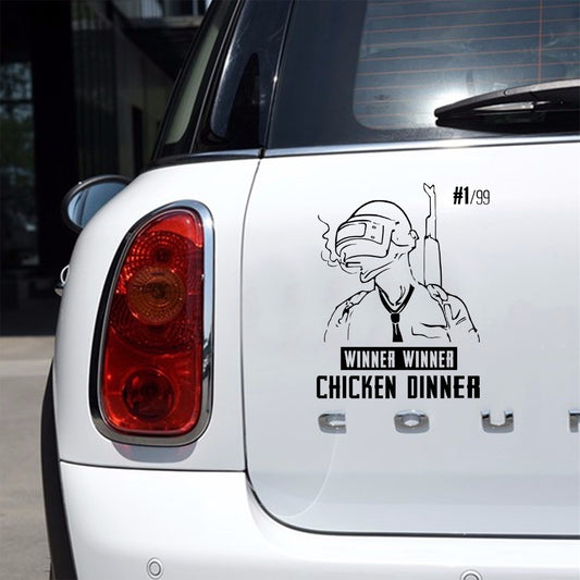1PC 25*20cm PUBG Playerunknown's Battlegrounds Winner Winner Chicken Dinner Car Stickers Vinyl Decals Car Styling Accessories