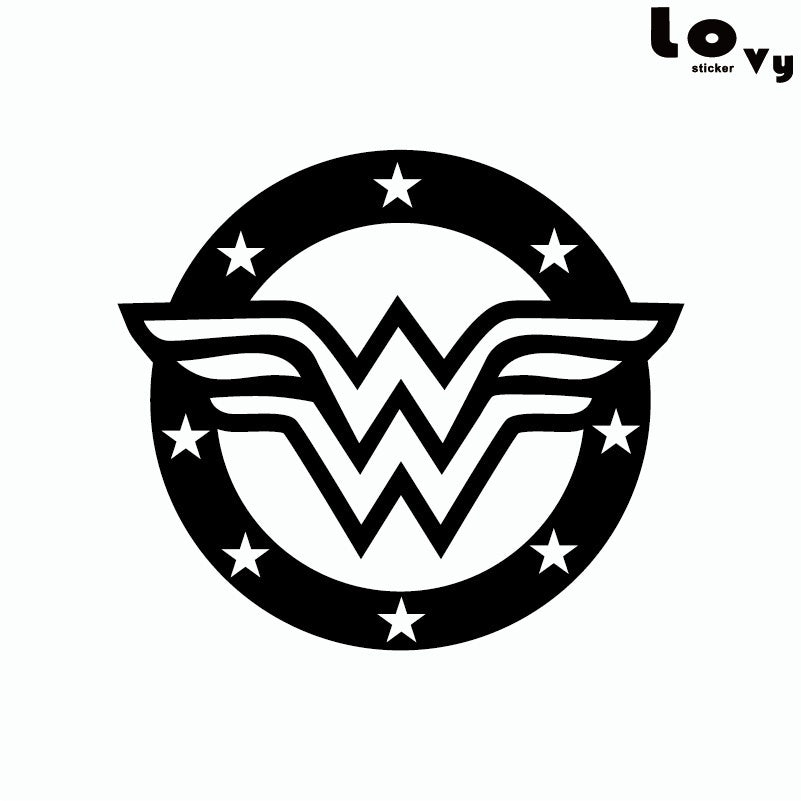 New Brand  80s Super Hero Wonder Woman Wall Sticker laptop sticker Cartoon Vinyl Wall Decal Home Decor