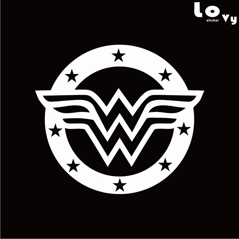 New Brand  80s Super Hero Wonder Woman Wall Sticker laptop sticker Cartoon Vinyl Wall Decal Home Decor
